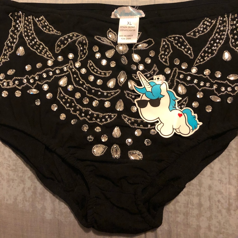 iheartraves Black Jeweled Rave Bottoms